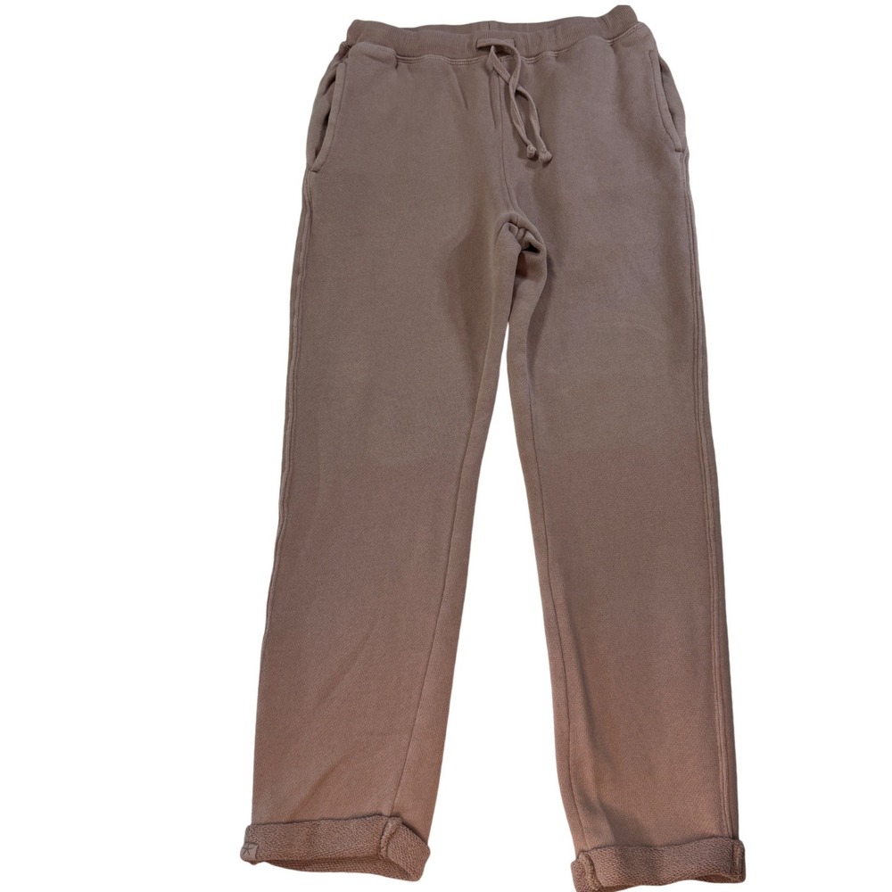 Barefoot Dreams Malibu Cotton French Terry Joggers Mauve Pink Kids Size 12-14‎